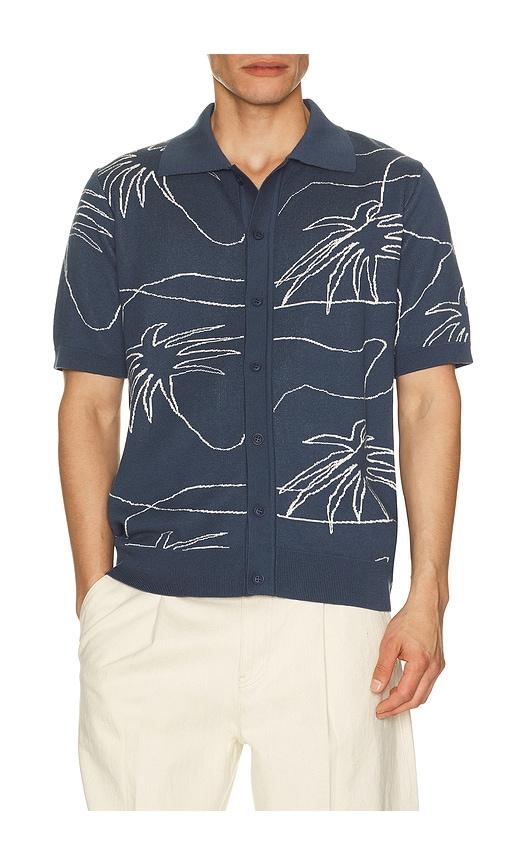 Far Afield Palms Knitted Shirt in Blue by FAR AFIELD