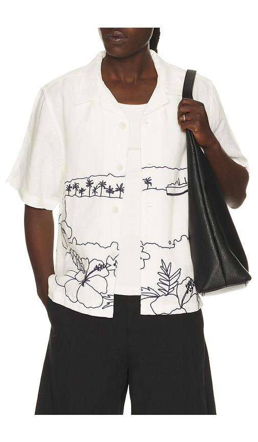 Far Afield Veloso Shirt in White by FAR AFIELD