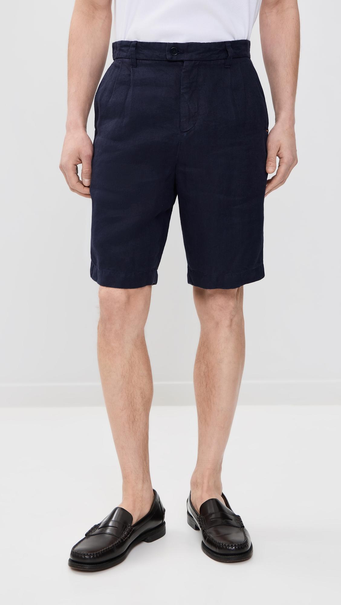 Linen Double Pleated Shorts 10" by FAR AFIELD