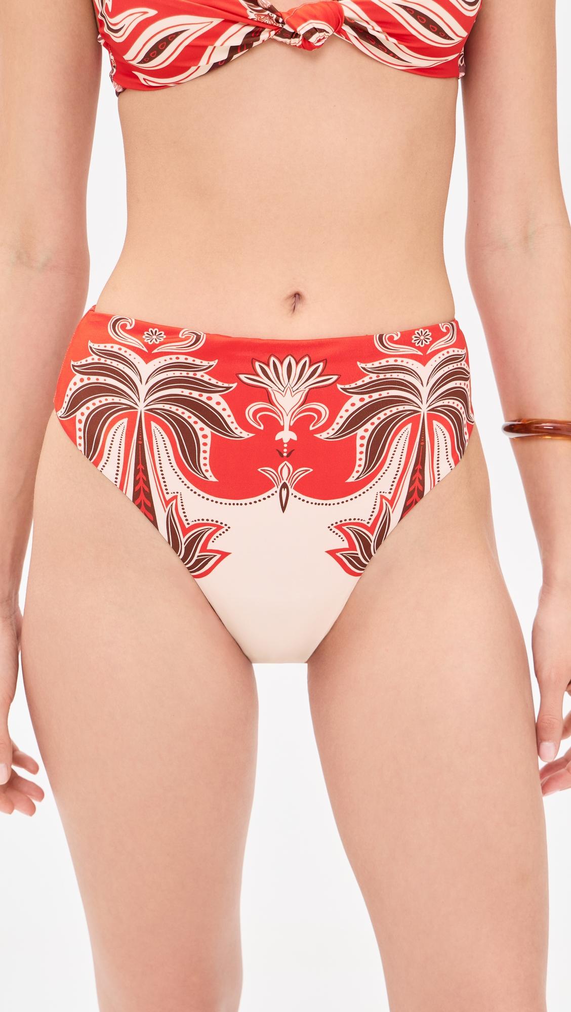 Ainika Garden Red Hot Pants Bikini Bottoms by FARM RIO