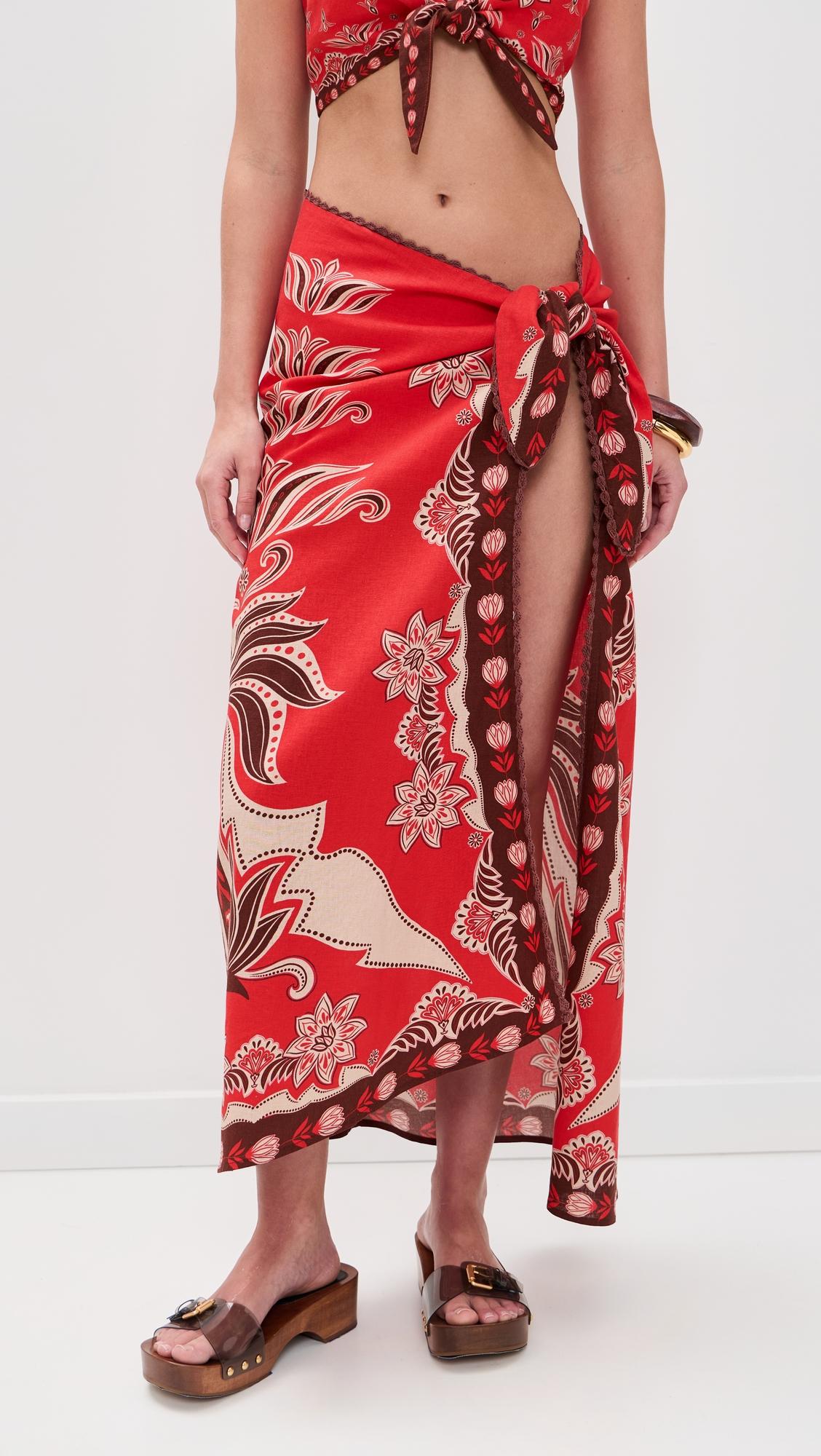 Ainika Garden Red Skirt by FARM RIO