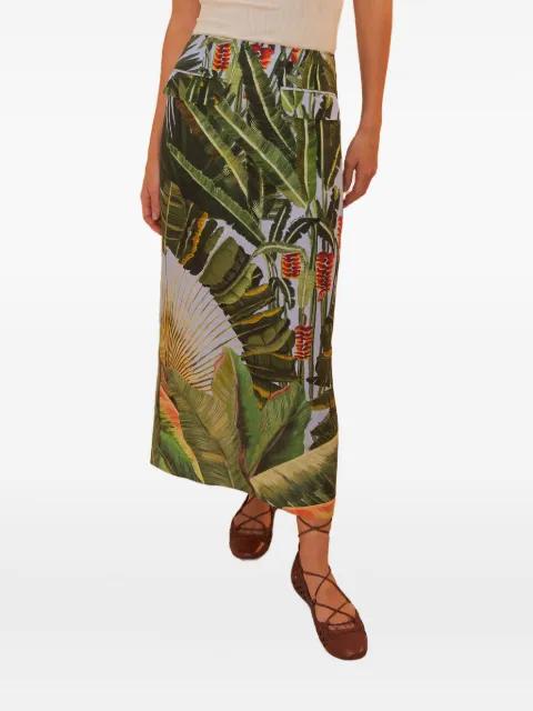 Amazonia Forest-print midi skirt by FARM RIO