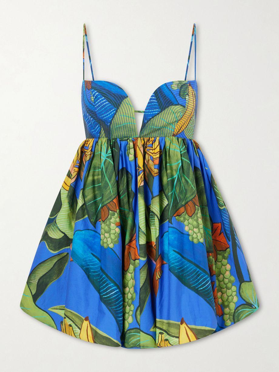 Banana Grapes printed linen-blend mini dress by FARM RIO