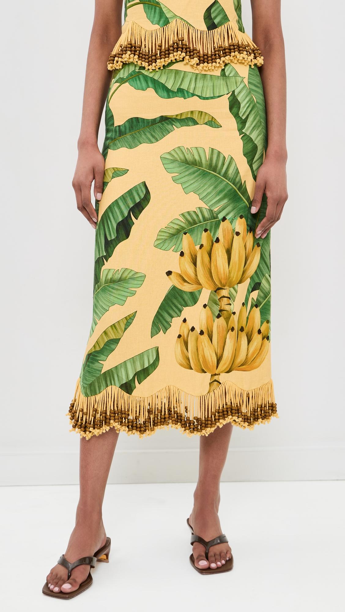 Banana Leaves Maxi Skirt by FARM RIO