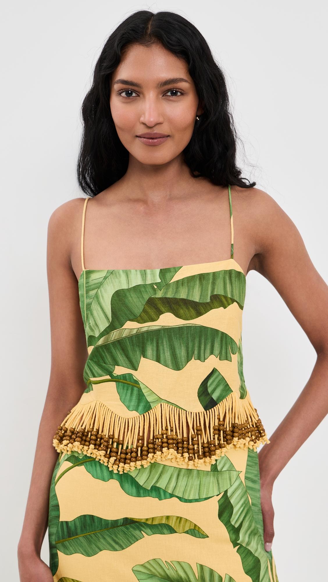 Banana Yellow Fruit Leaves Top by FARM RIO