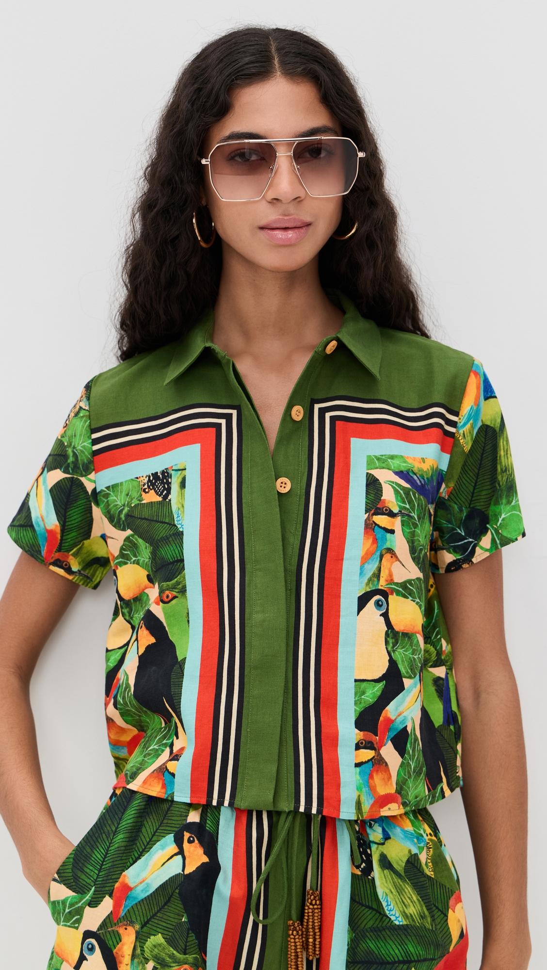 Bird Leaves Shirt by FARM RIO