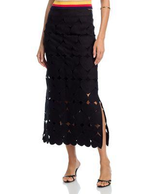 Black Hearts Midi Skirt by FARM RIO