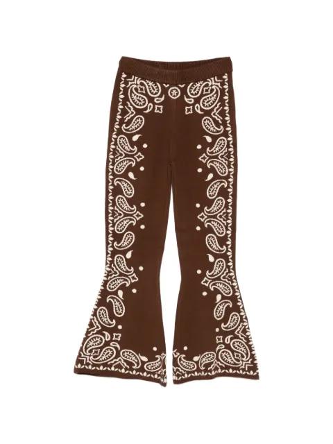 Bohemian Paisley knitted flared trousers by FARM RIO