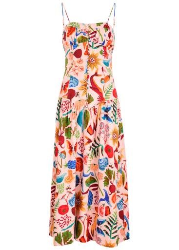 Bright Farm printed linen-blend midi dress by FARM RIO