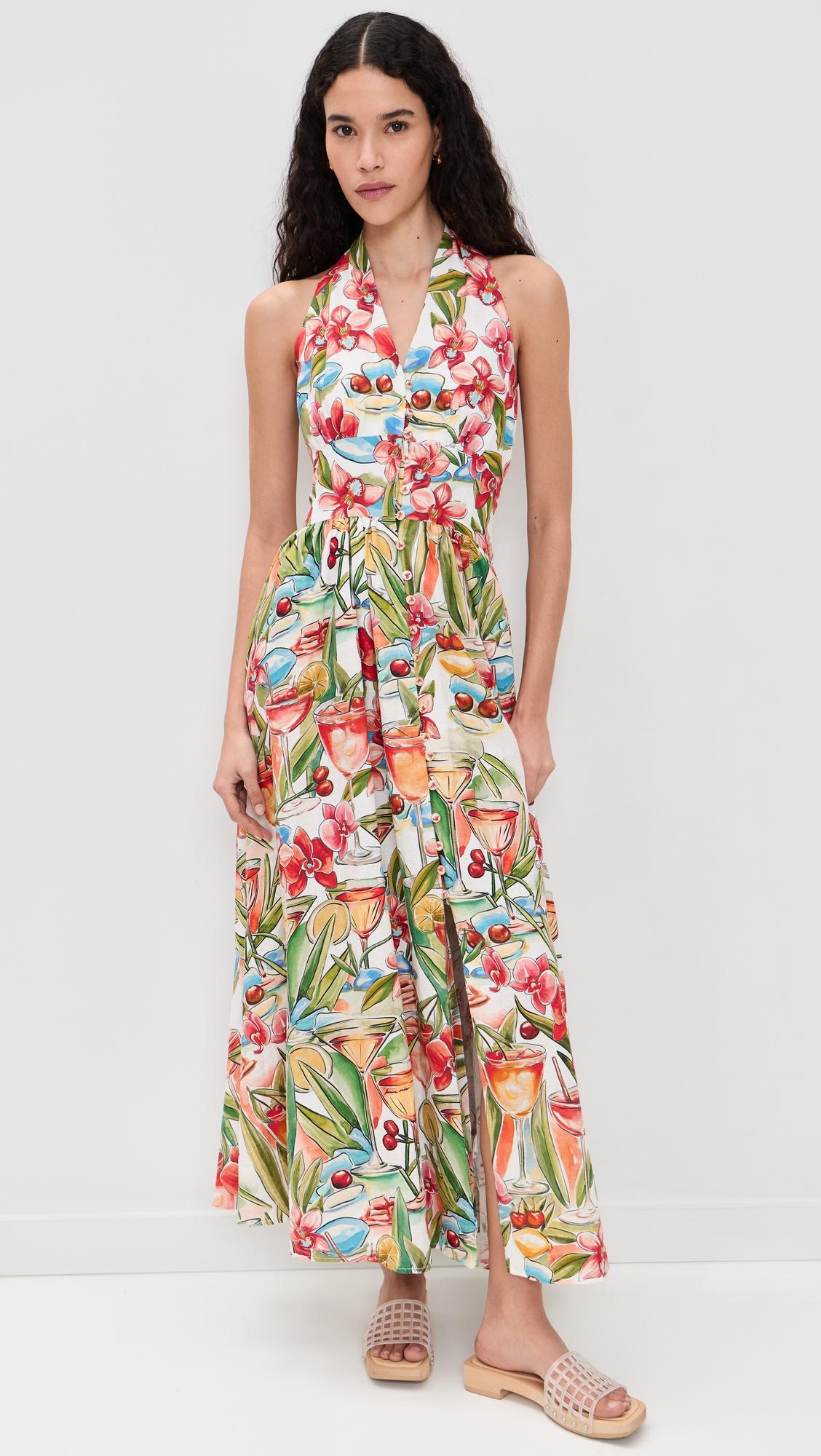 Cocktail Halter Maxi Dress by FARM RIO