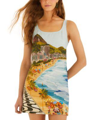 Copacabana Beach Linen Mini Dress by FARM RIO