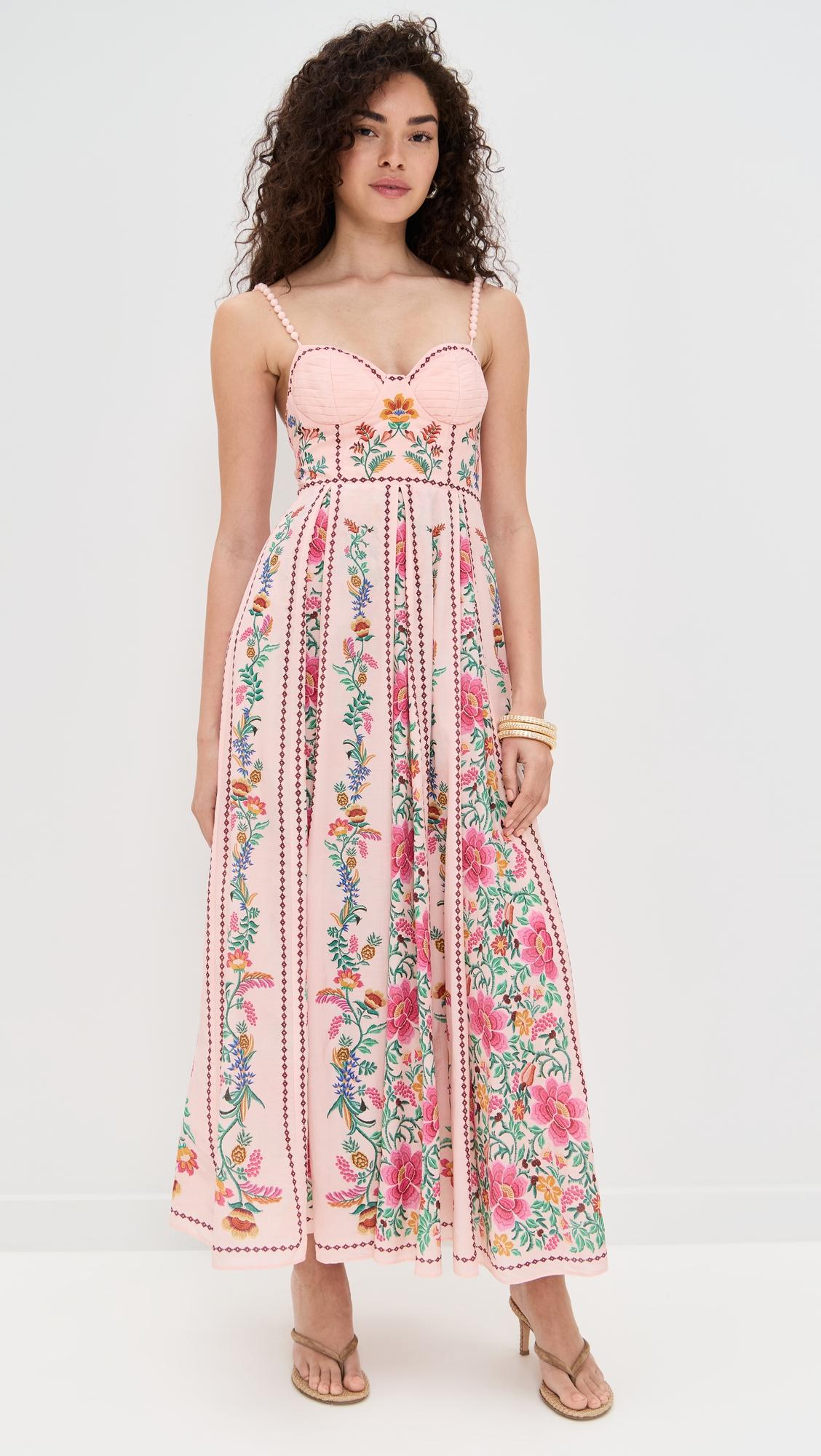 Delicate Forest Pink Maxi Dress by FARM RIO