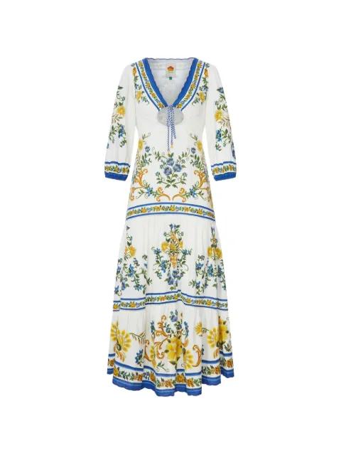 Emily floral-print cut-out midi dress by FARM RIO