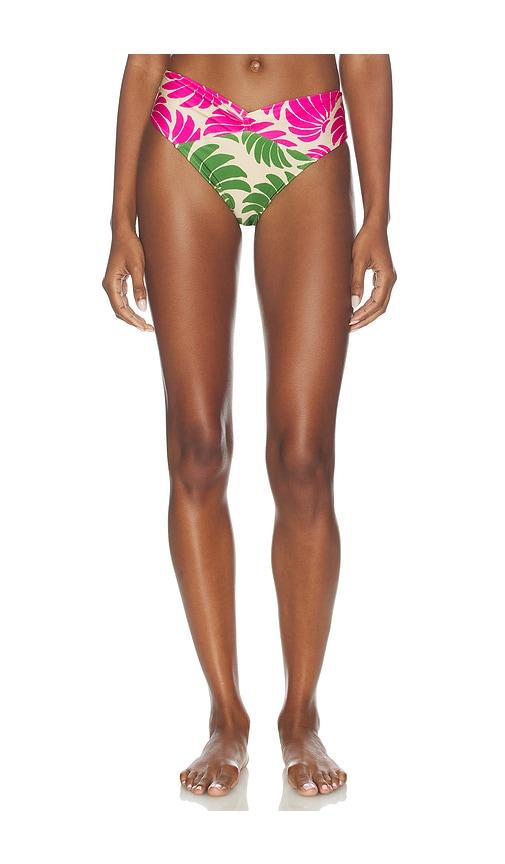 FARM Rio Banana Wings High Waist Bikini Bottom in Green,Pink by FARM RIO