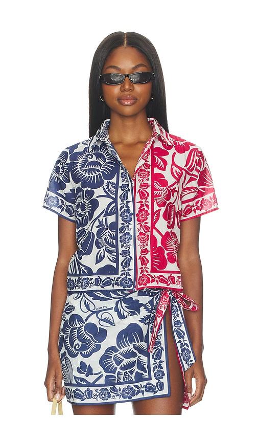 FARM Rio Cashew And Birds Shirt in Blue,Red by FARM RIO