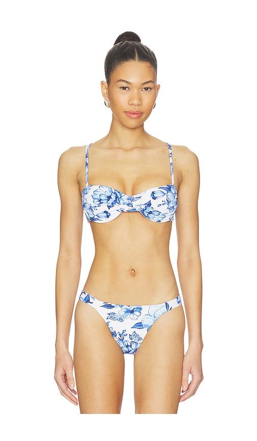 FARM Rio Porcelain Chita Underwire Bikini Top in Ivory,Royal by FARM RIO