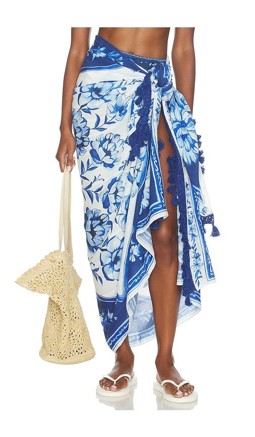 FARM Rio Porcelain Garden Sarong in Blue by FARM RIO