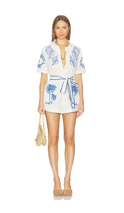 FARM Rio Romper in White,Blue by FARM RIO