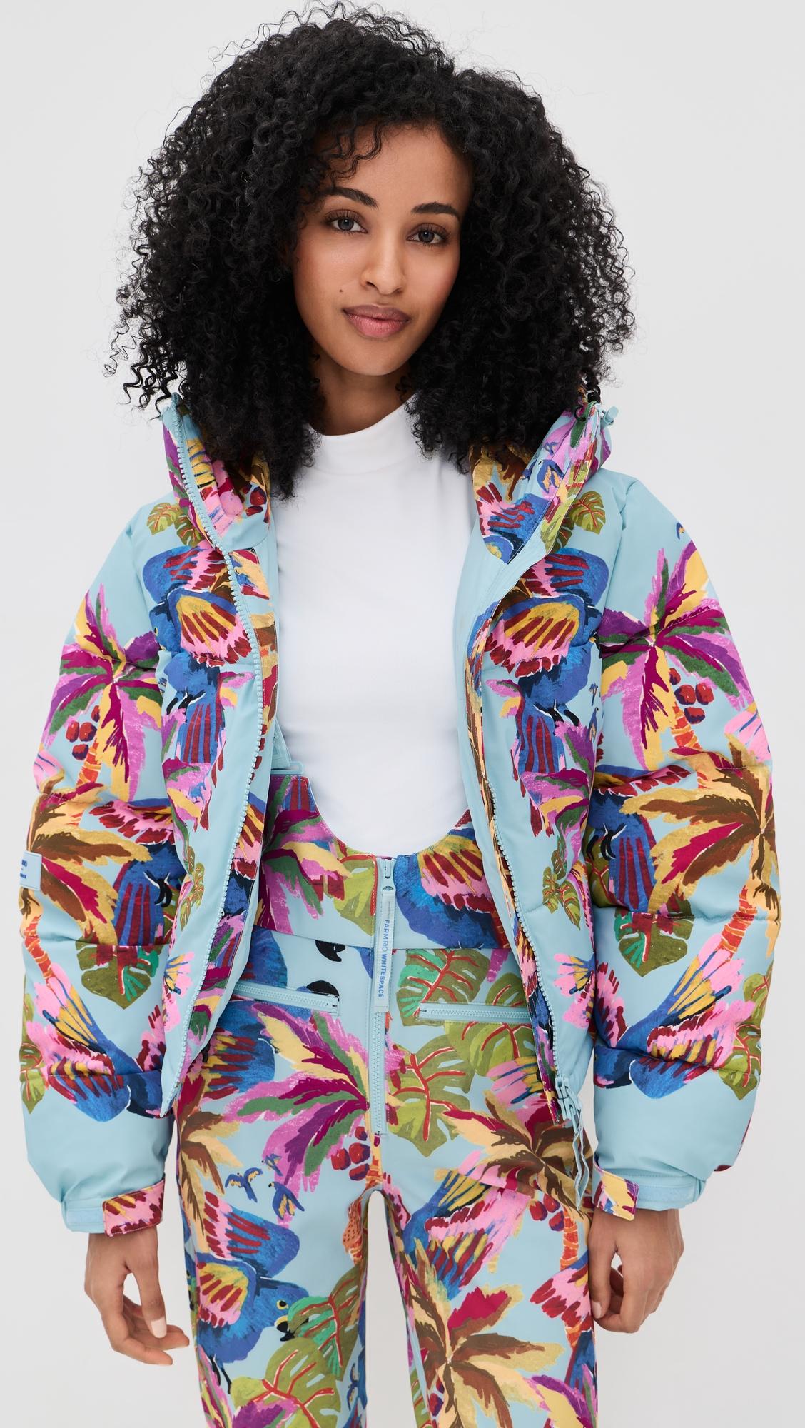 FARM Rio x Whitespace Macaw Hooded Puffer Ski Jacket by FARM RIO