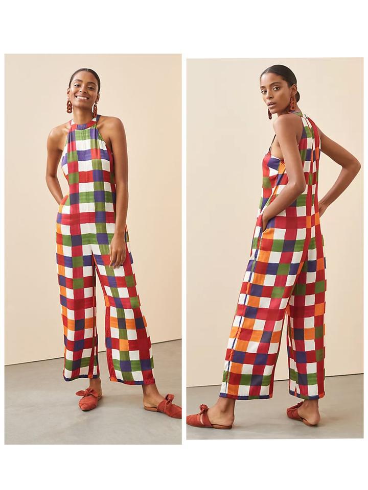 Anthropologie 2024 gingham jumpsuit