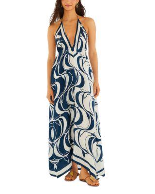 Fish Detail Scarf Dress Swim Cover-Up by FARM RIO