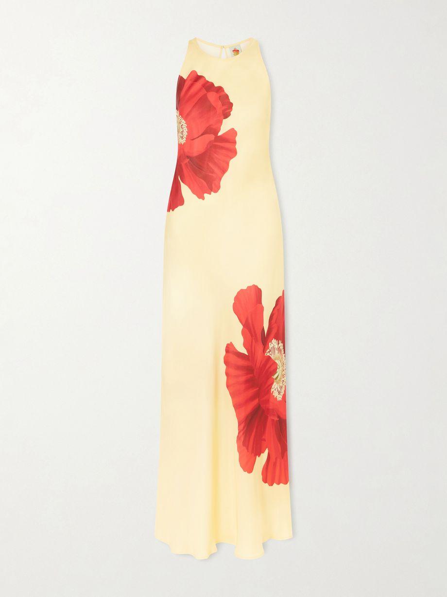 Floral-print satin maxi dress by FARM RIO