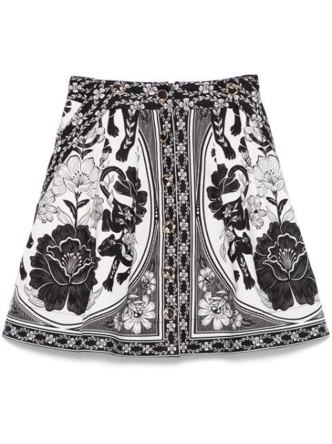 Flower Leopard mini skirt by FARM RIO