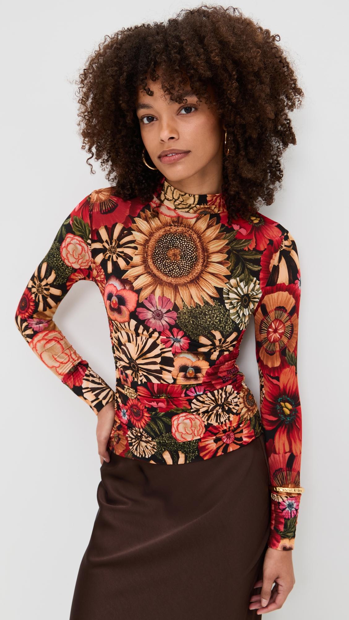 Flowershop Mini Black Jersey Blouse by FARM RIO