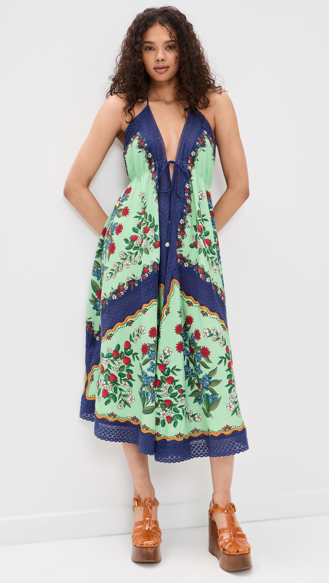 Fruit Beauty Faded Green Maxi Dress by FARM RIO