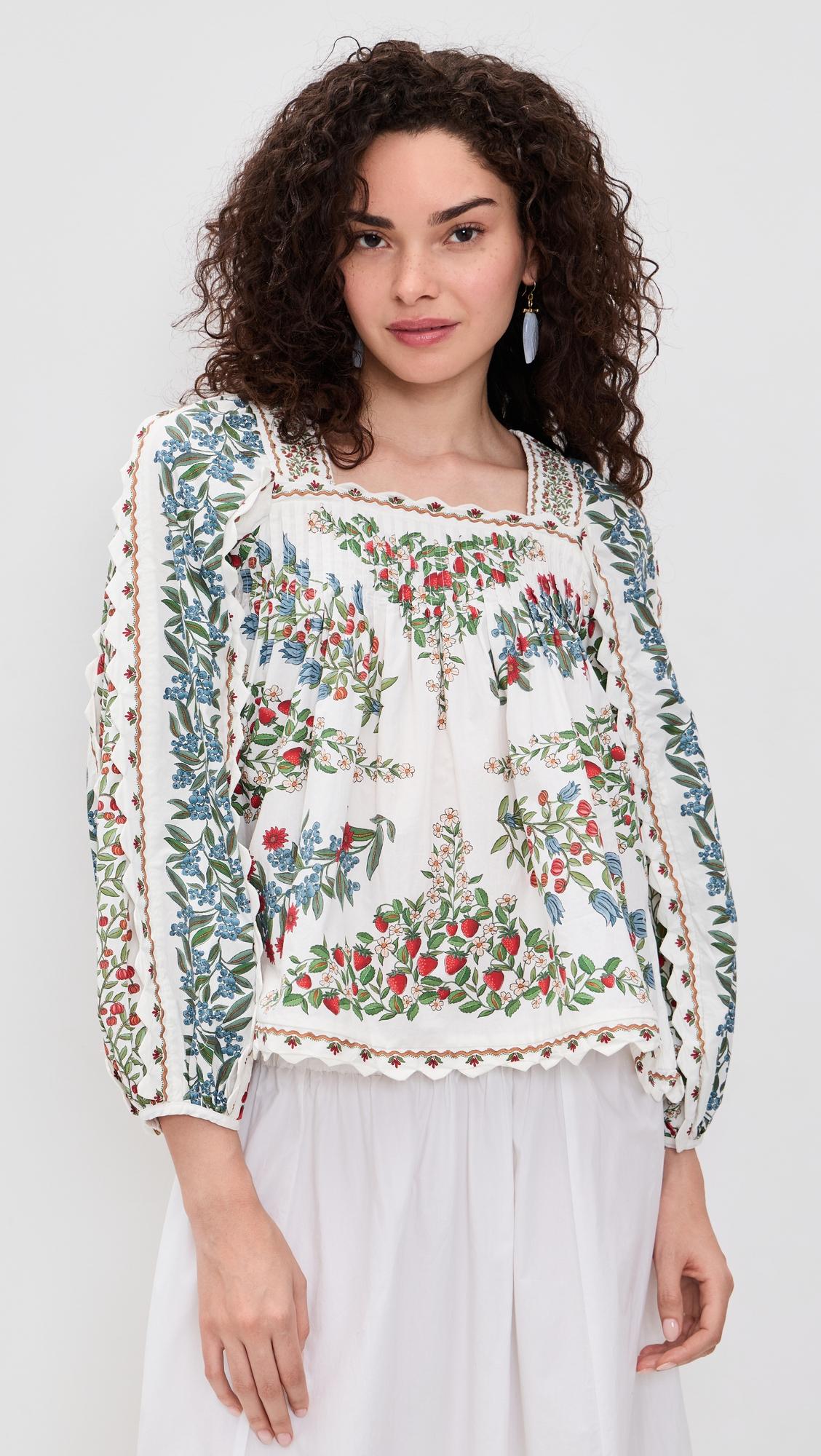 Fruit Beauty Long Sleeve Cotton Blouse by FARM RIO