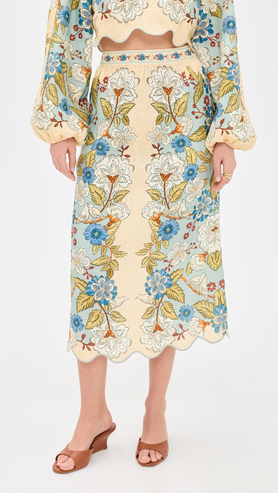 Garden Scarf Midi Skirt by FARM RIO