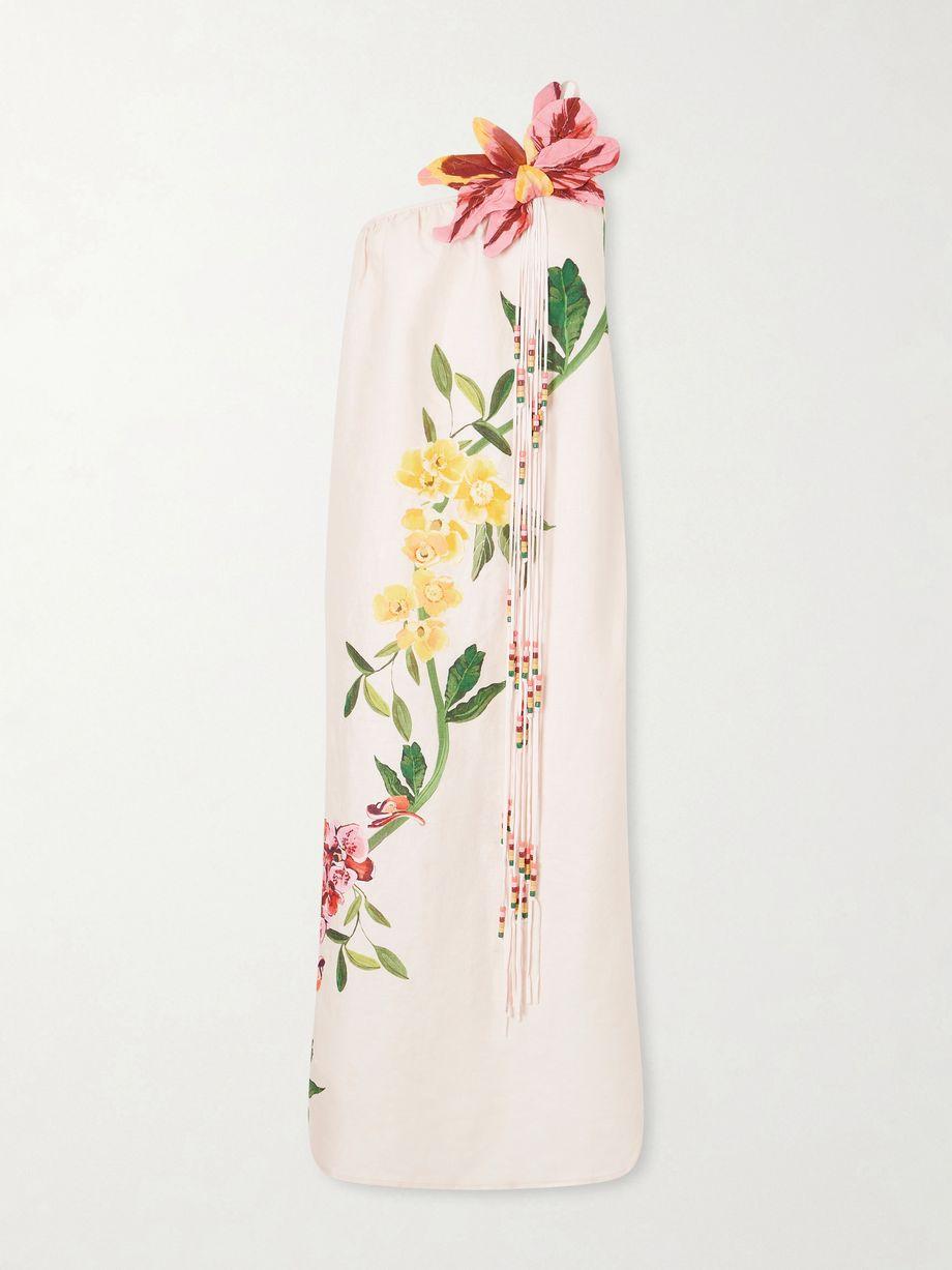 Garden Terrace floral-print bead-embellished linen maxi dress by FARM RIO