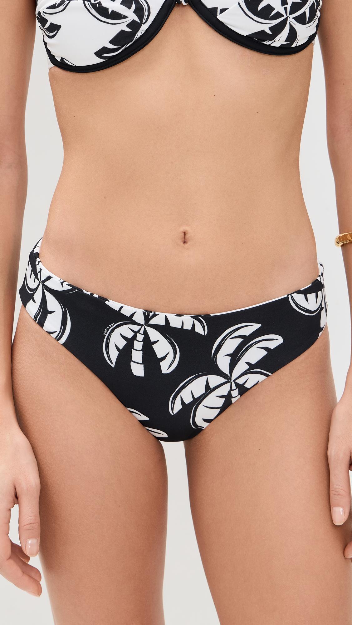 Graphic Palms Low Double Bikini Bottoms by FARM RIO