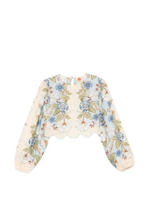 Green Garden linen blouse by FARM RIO