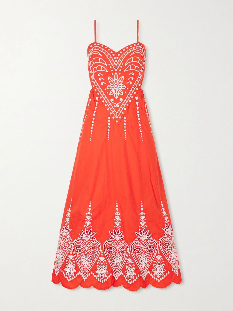 Heart broderie anglaise cotton midi dress by FARM RIO