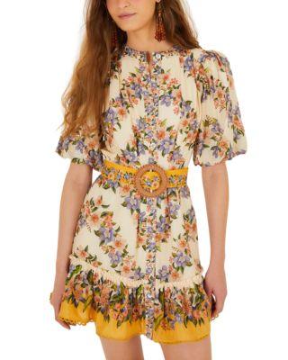 Hilo Stripes Sand Mini Dress by FARM RIO
