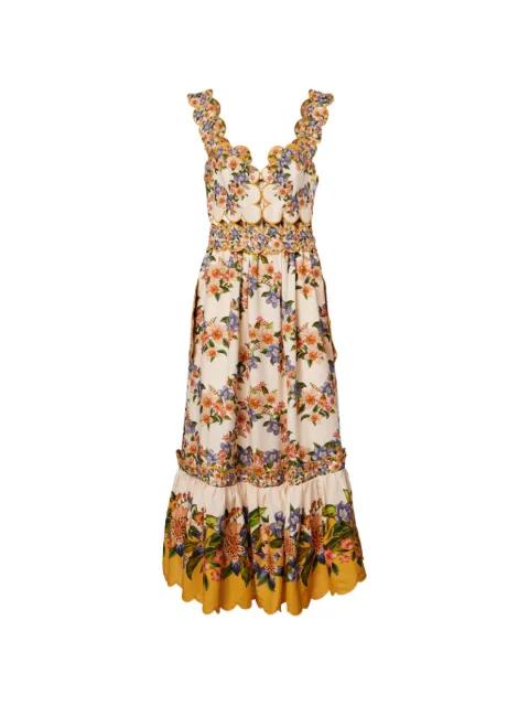 Hilo floral-print scalloped dress by FARM RIO