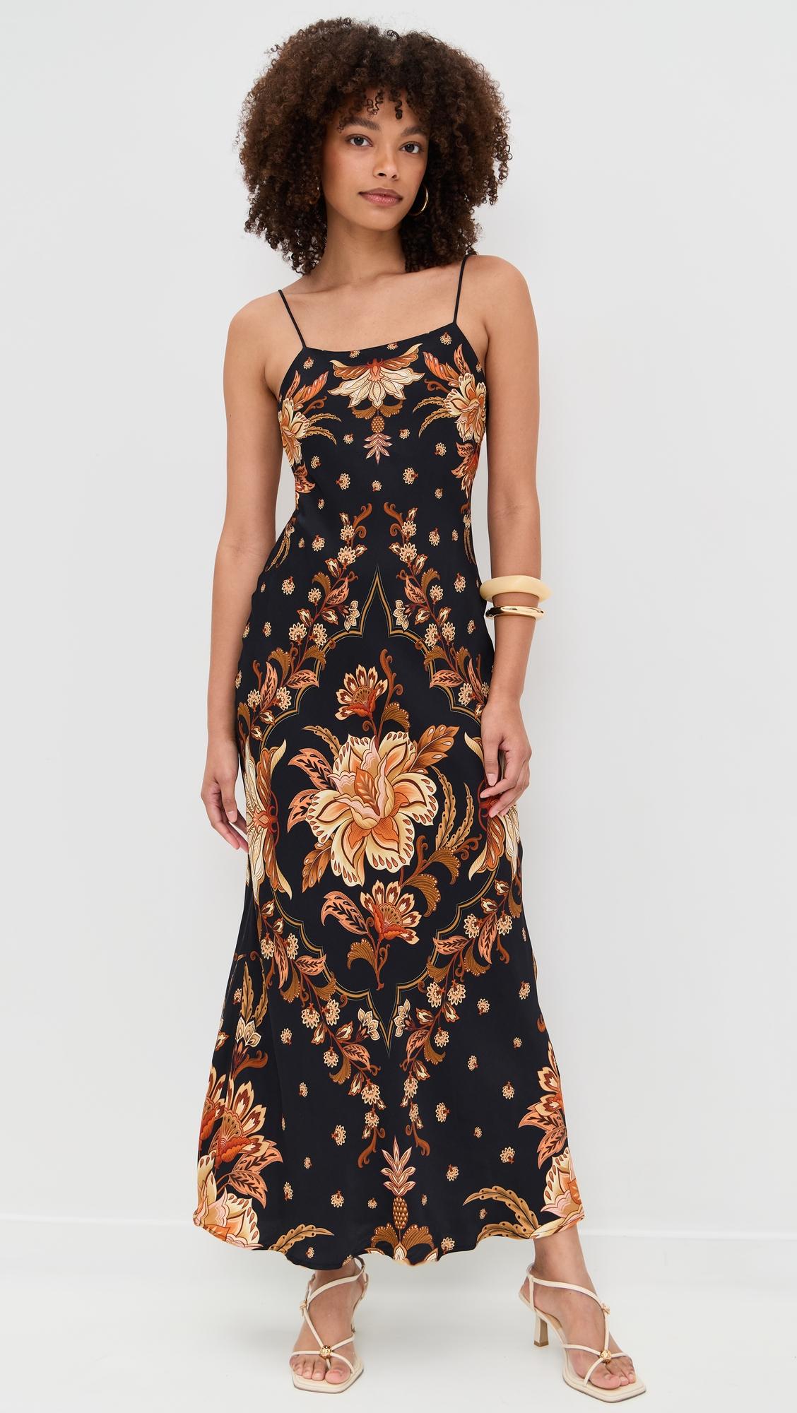Majestic Garden Black Slip Dress by FARM RIO