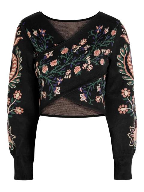 Marvelous Garden floral-jacquard sweater by FARM RIO