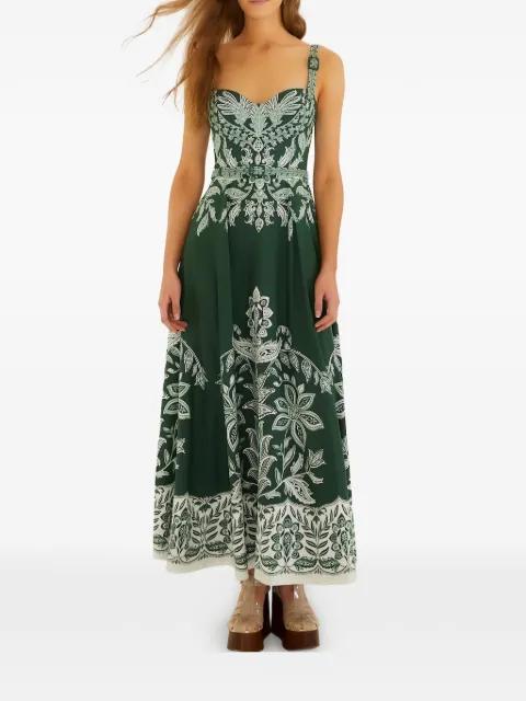 Miranda Buckles floral belted midi dress by FARM RIO