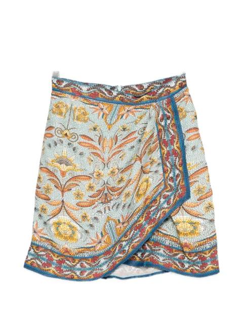 Mosaic Garden mini wrap skirt by FARM RIO