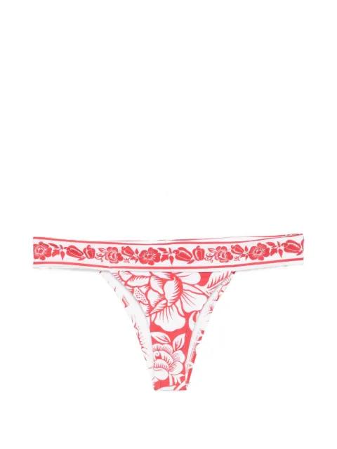 Red Cashew And Birds bikini bottoms by FARM RIO