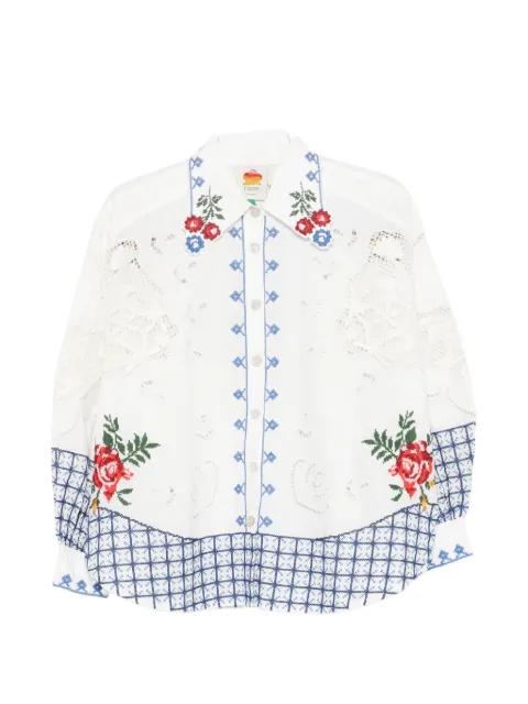 Richelieu embroidered broderie anglaise top by FARM RIO