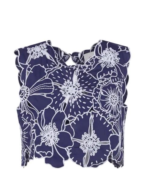 Richelieu embroidered-floral top by FARM RIO