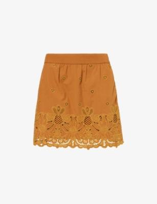 Richilieu Broderie Cotton Mini Skirt by FARM RIO