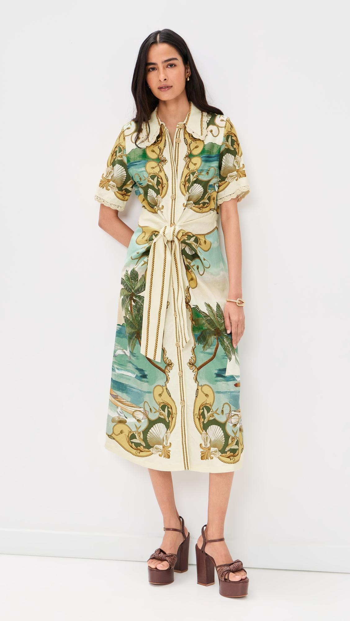 Royal Sea Multicolor Midi Dress by FARM RIO