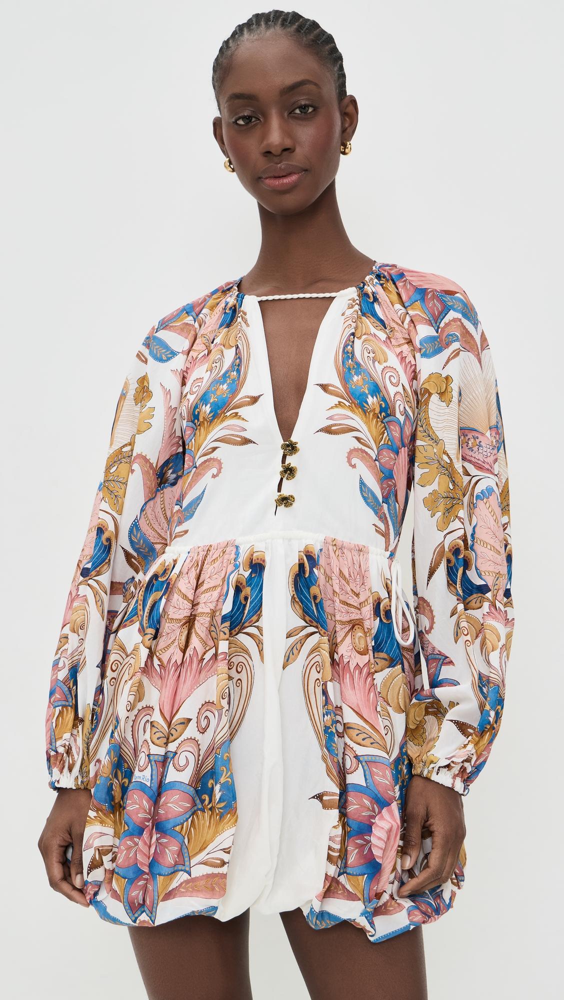 Sea Garden Off-White Mini Dress by FARM RIO