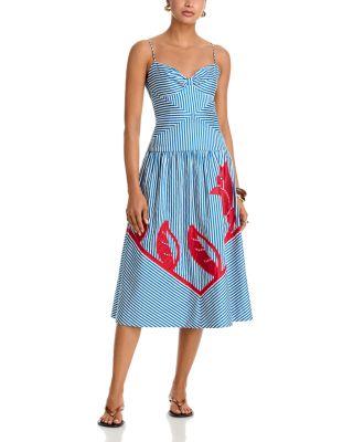 Sky Stripes Sleeveless Midi Dress by FARM RIO