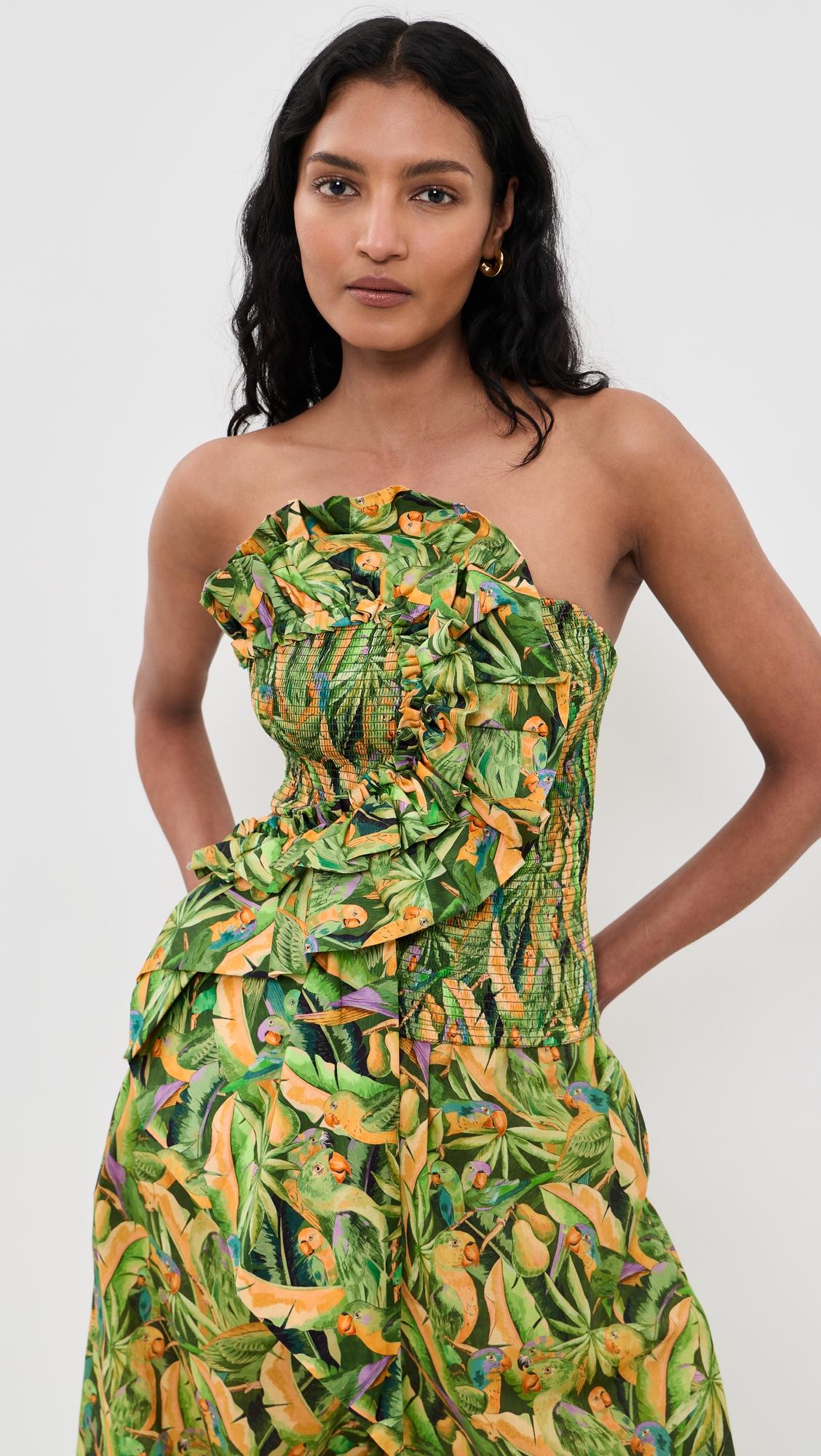 Smocked Strapless Top by FARM RIO