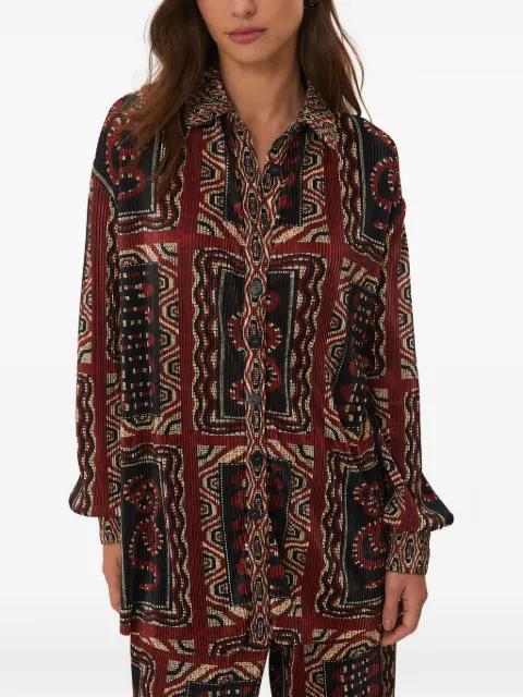 Snake Scarves-print pleated shirt by FARM RIO